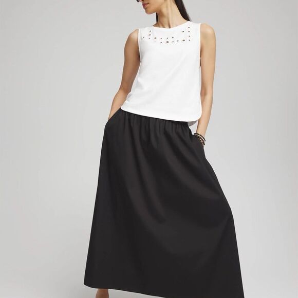 Chicos Grommet Neck Detail Tank Alabaster 2 NWT IN PACKAGE - Picture 2 of 10